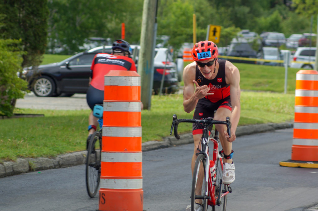 Making goofy faces on the bike