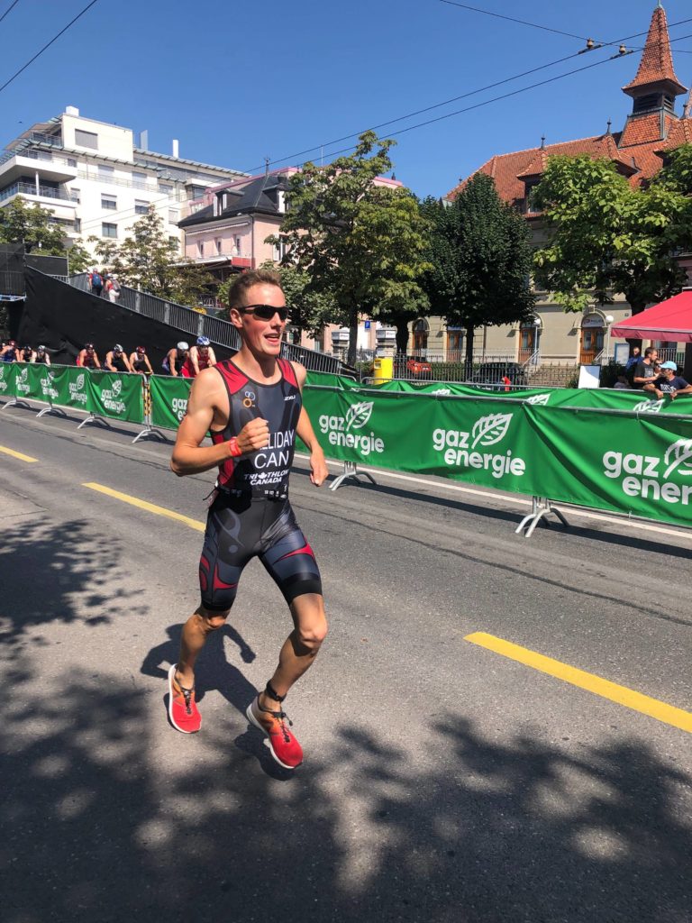 Jonathan running on the opening straight of the race