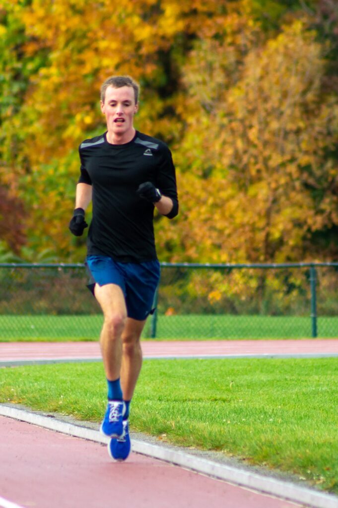 Jonathan running on the track