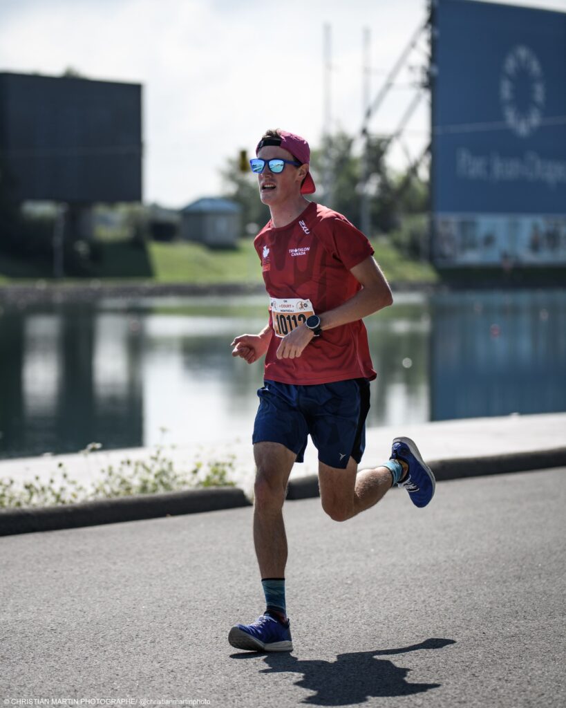 Jonathan running on the edge of the Olympic basin