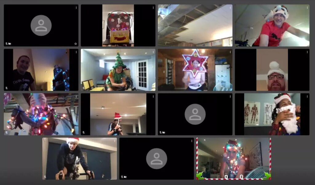 Virtual lockdown Christmas bike set (zoom call)