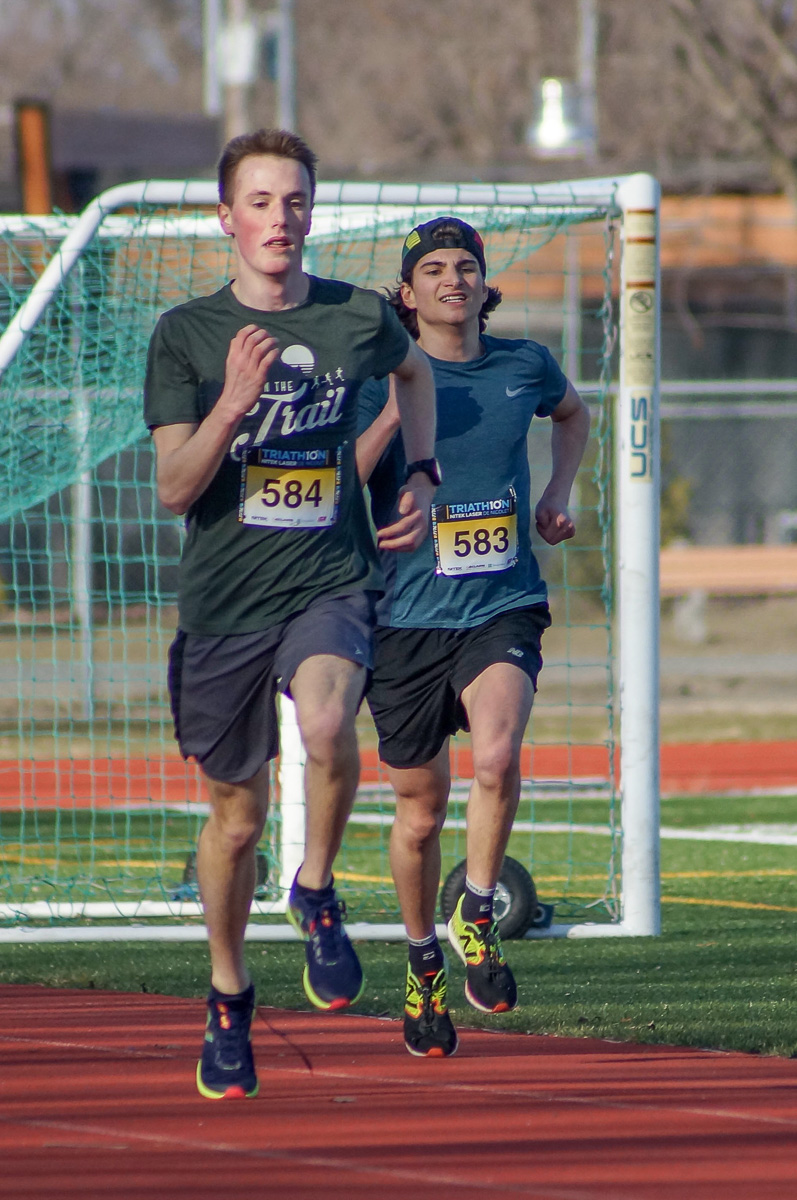 Jonathan running on the track